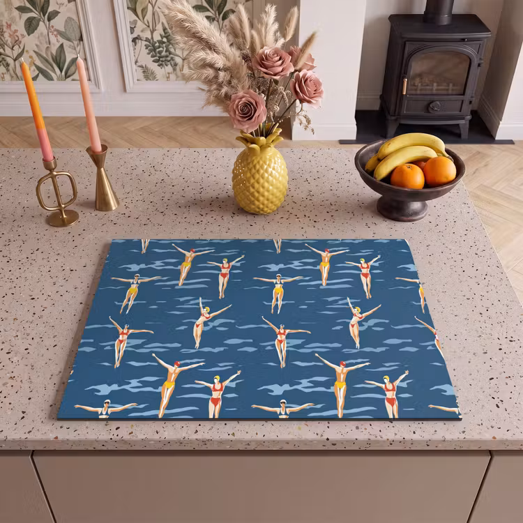 Inductie beschermer - Zwemsters- Retro - Blauw — 2