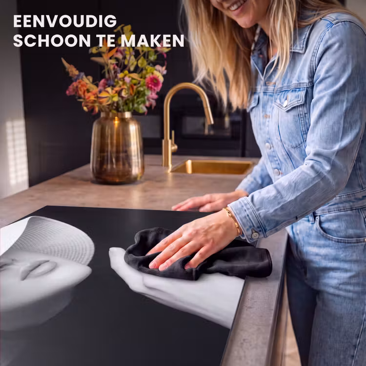 Inductie beschermer - Vrouw - Hoed - Hand - Zwart - Wit - Klassiek — 6