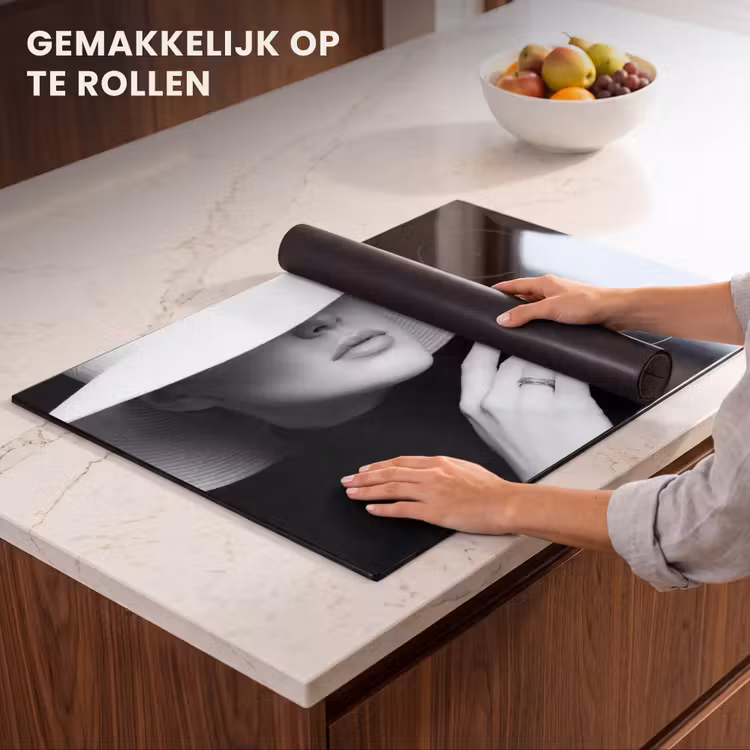 Inductie beschermer - Vrouw - Hoed - Hand - Zwart - Wit - Klassiek — 7