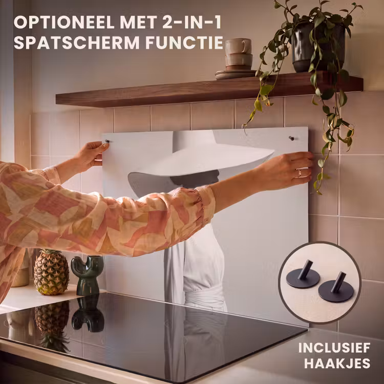 Inductie beschermer - Vrouw - Profiel - Hoed - Zwart - Wit - Minimalistisch — 10