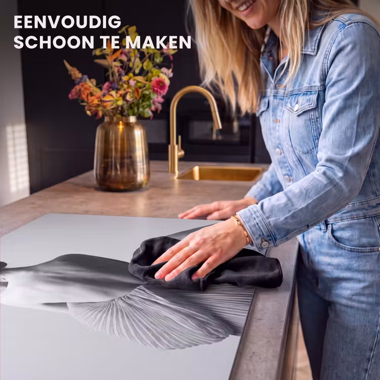 Inductie beschermer - Vrouw - Rug - Textuur - Zwart - Wit - Elegant — 6