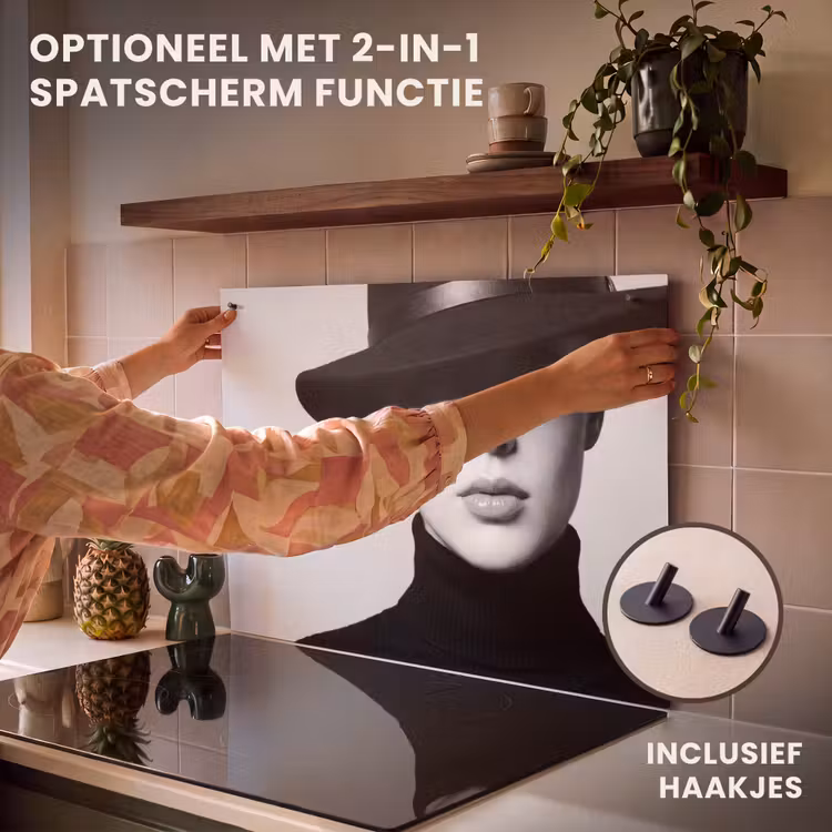 Inductie beschermer - Vrouw - Schaduw - Zwart - Wit - Mysterieus — 10