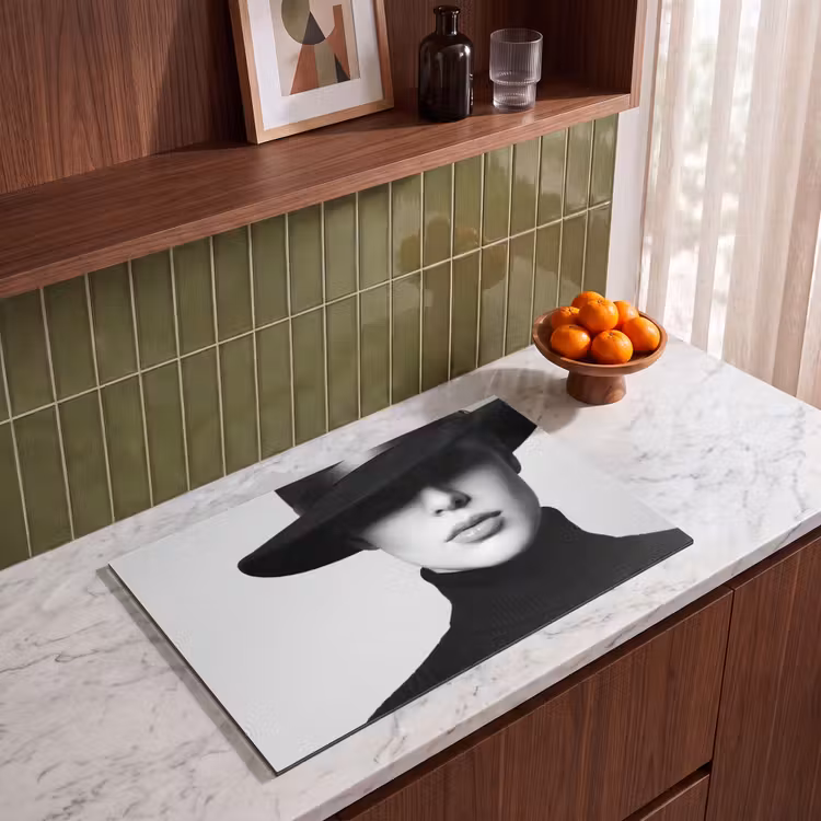 Inductie beschermer - Vrouw - Schaduw - Zwart - Wit - Mysterieus — 8