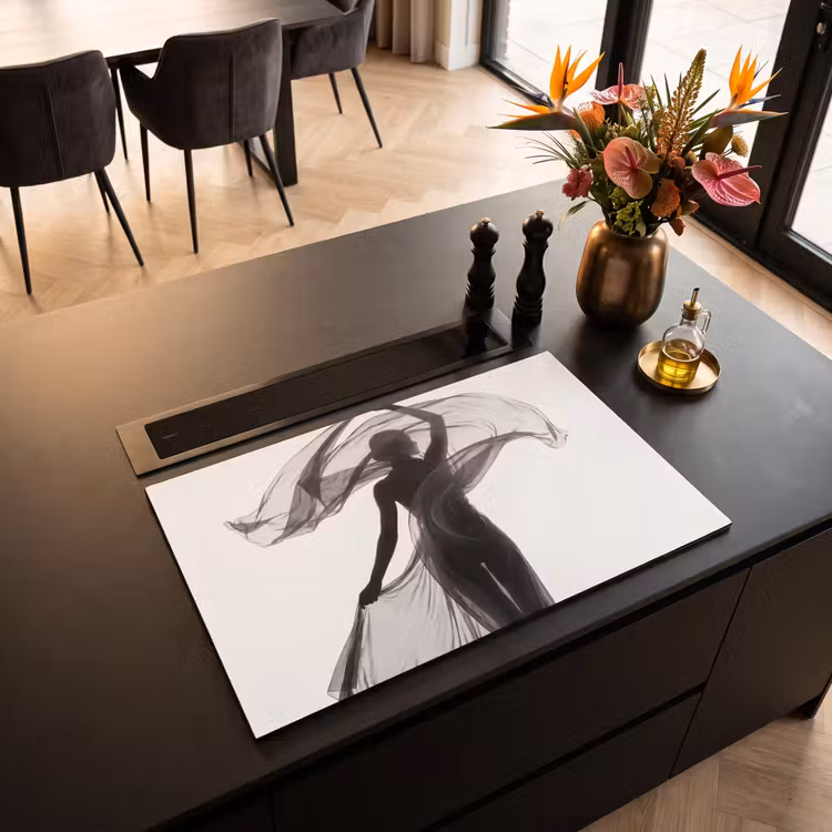 Inductie beschermer - Vrouw - Sluier - Portret - Zwart - Wit - Artistiek — 5