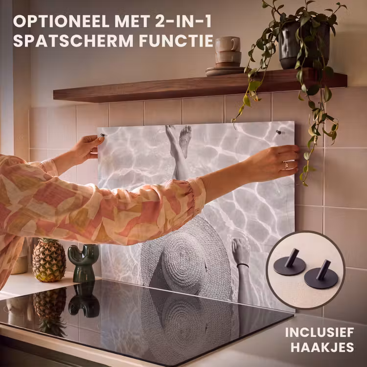 Inductie beschermer - Zwembad - Hoed - Water - Zwart - Wit - Zomers — 10