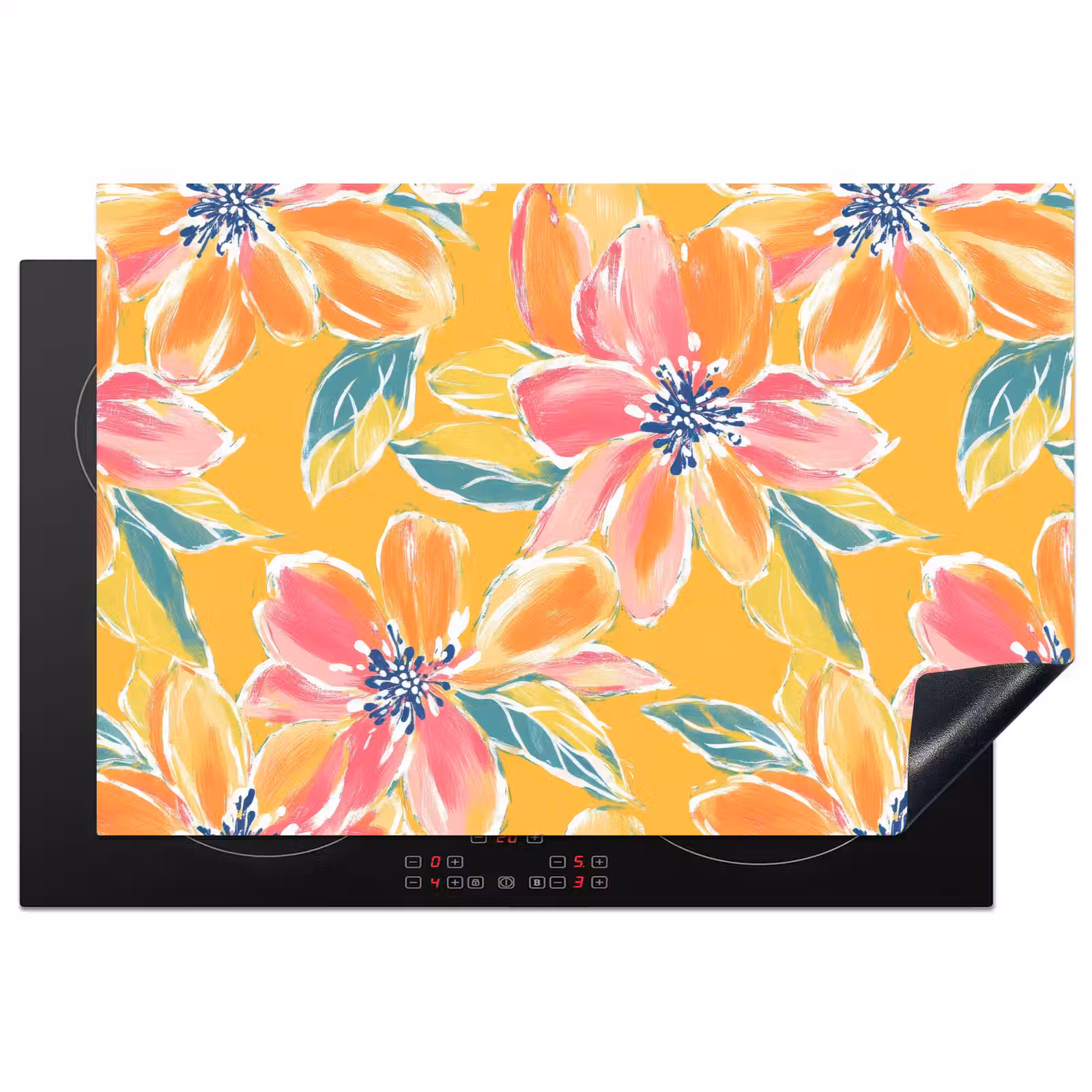 Inductie beschermer - Textuur - Bloemen - Kleurrijk — 1