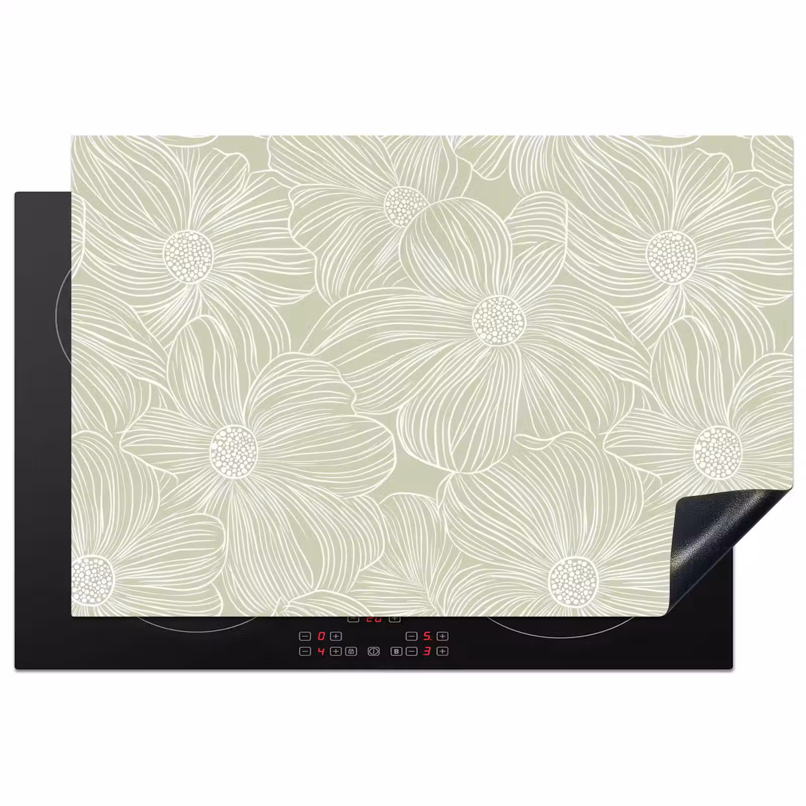 Inductie beschermer - Sereen - Bloemen - Groen — 1