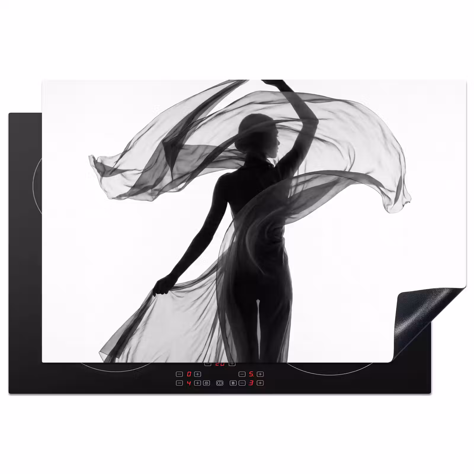 Inductie beschermer - Vrouw - Sluier - Portret - Zwart - Wit - Artistiek — 1