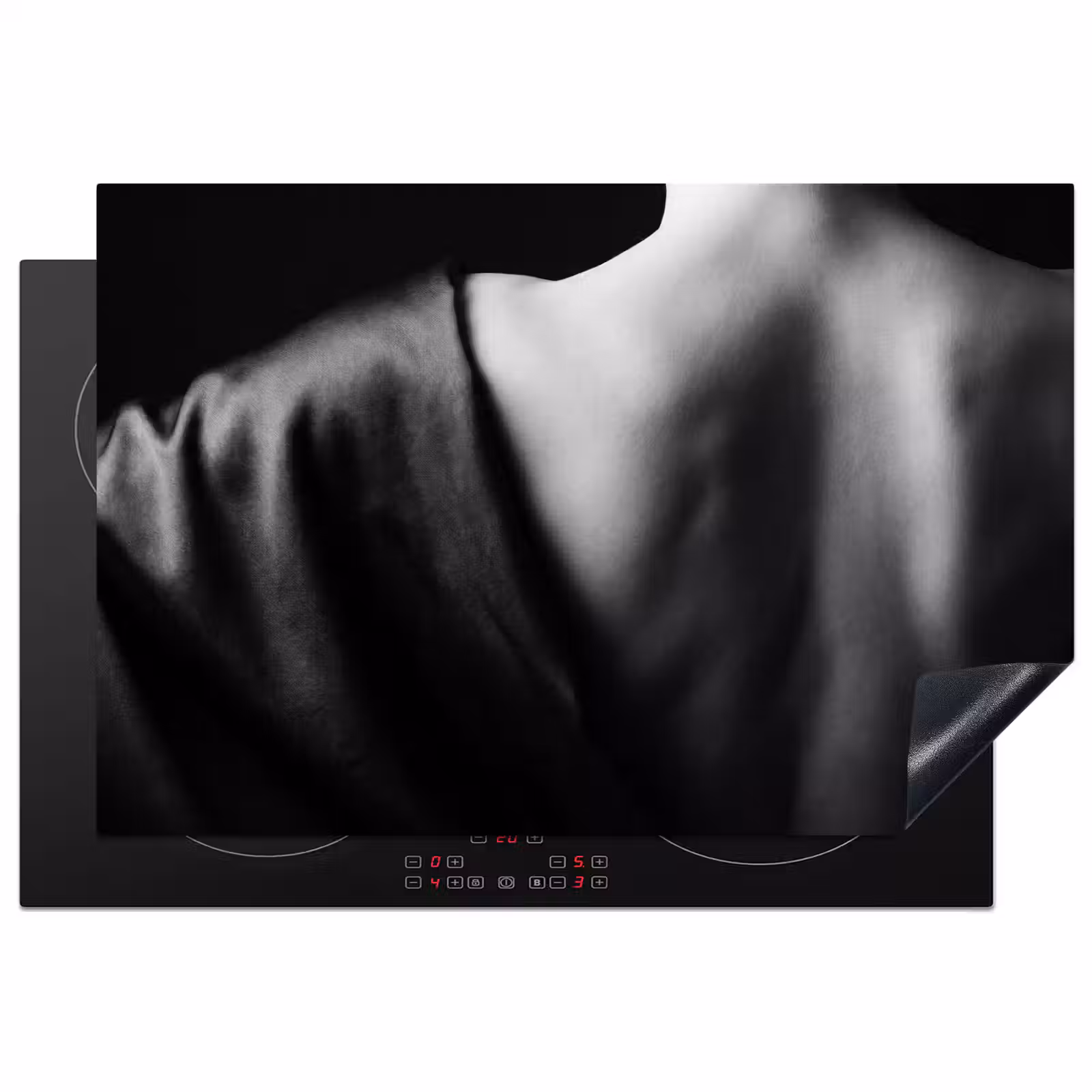Inductie beschermer - Schouder - Zijde - Rug - Zwart - Wit - Elegant — 1