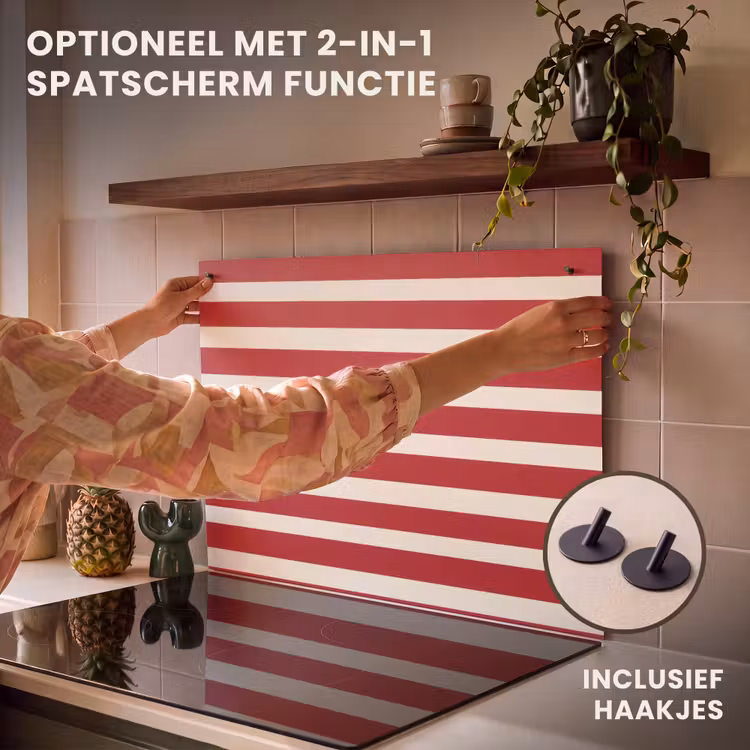Inductie beschermer - Strepen - Patroon - Rood — 10