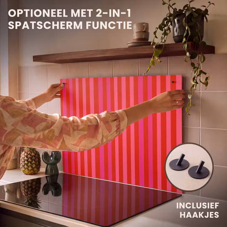 Inductie beschermer - Verticaal - Strepen - Roze — 10