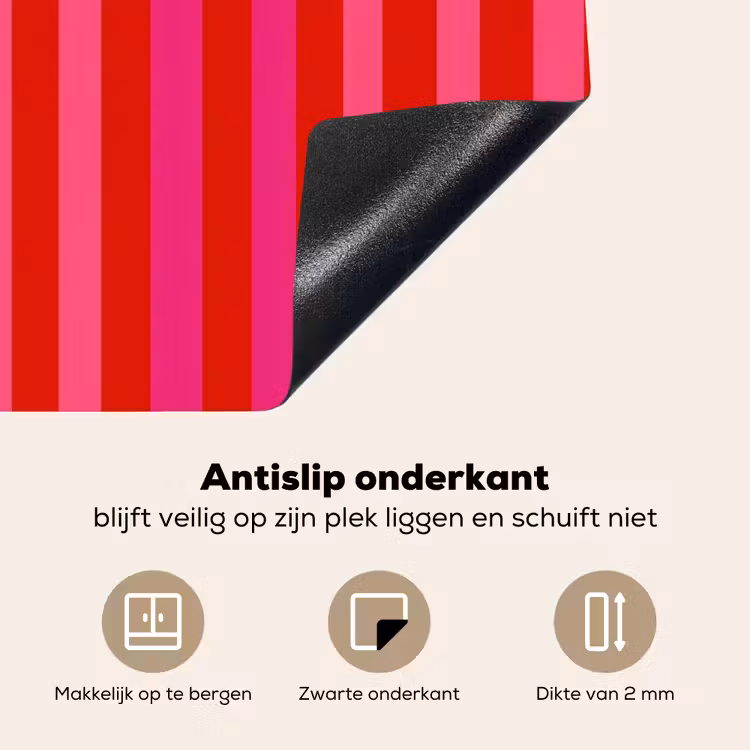 Inductie beschermer - Verticaal - Strepen - Roze — 9