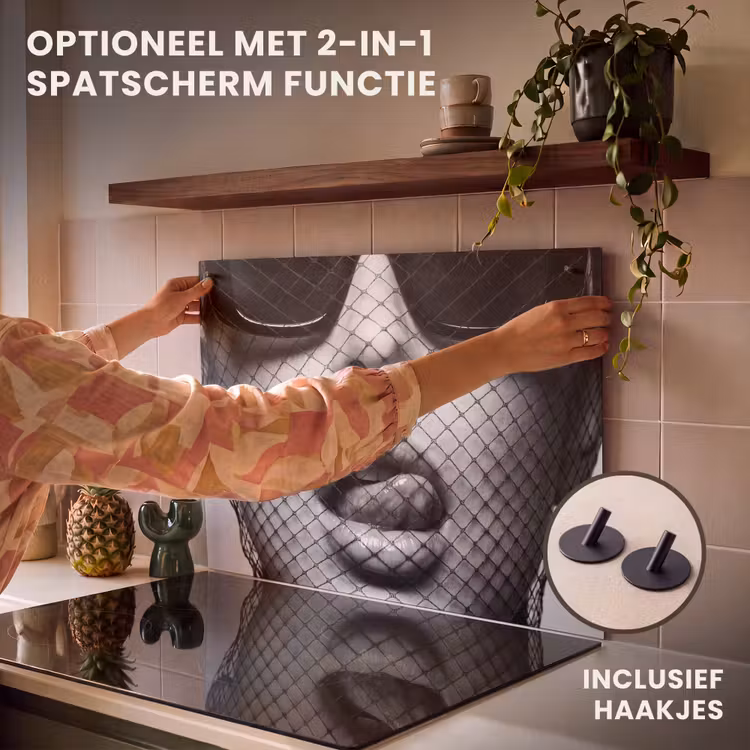 Inductie beschermer - Vrouw - Net - Mysterieus - Zwart - Wit — 10
