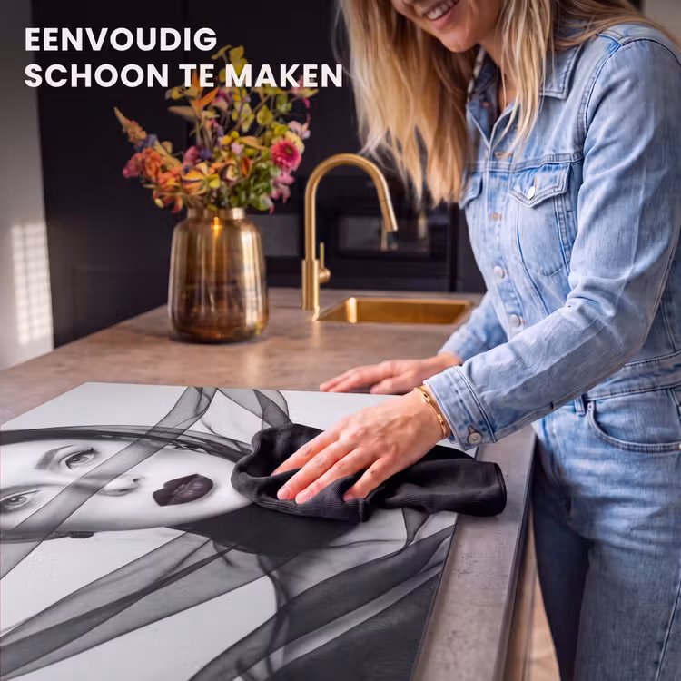 Inductie beschermer - Vrouw - Sluier - Portret - Zwart - Wit - Elegant — 6