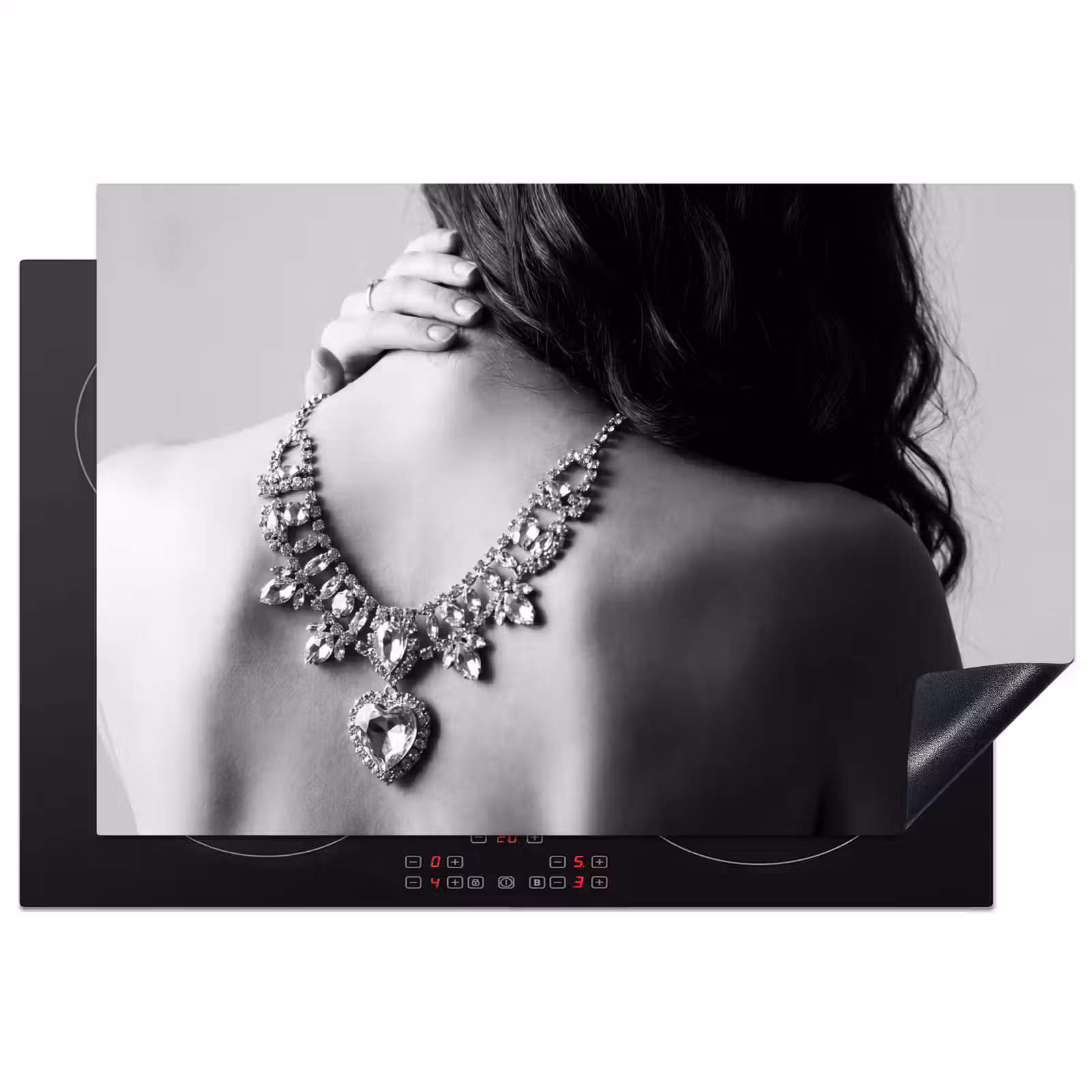 Inductie beschermer - Vrouw - Ketting - Fashion - Zwart - Wit — 1