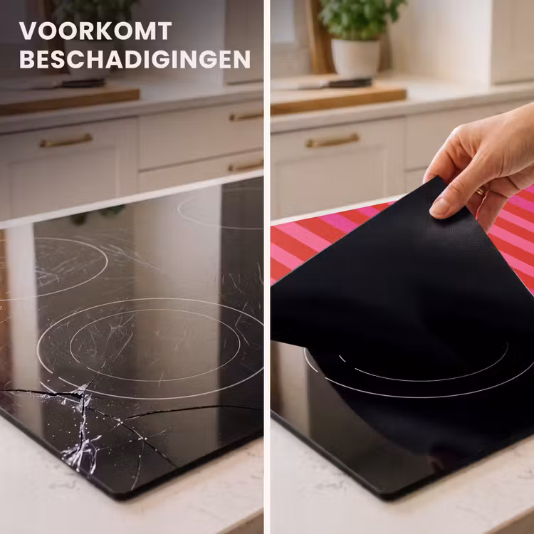Inductie beschermer - Verticaal - Strepen - Roze — 3