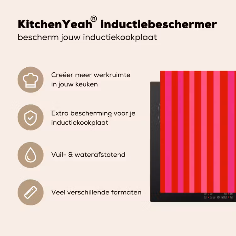Inductie beschermer - Verticaal - Strepen - Roze — 4