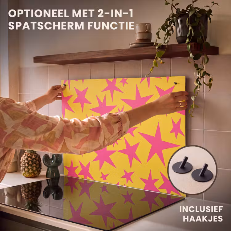 Inductie beschermer - Sterren - Patroon - Roze - Geel — 10