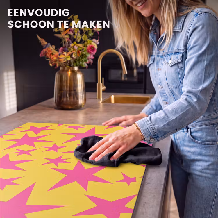 Inductie beschermer - Sterren - Patroon - Roze - Geel — 6