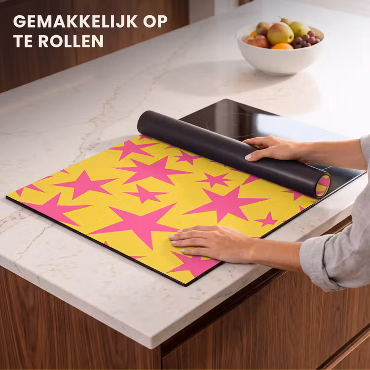 Inductie beschermer - Sterren - Patroon - Roze - Geel — 7