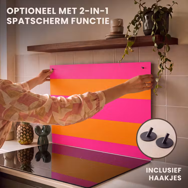 Inductie beschermer - Strepen - Horizontaal - Roze — 10