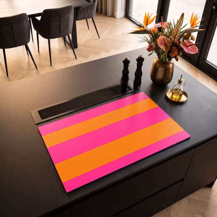 Inductie beschermer - Strepen - Horizontaal - Roze — 5