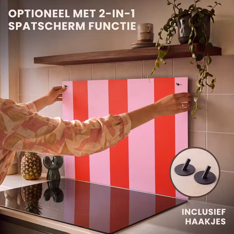 Inductie beschermer - Strepen - Klassiek - Roze — 10