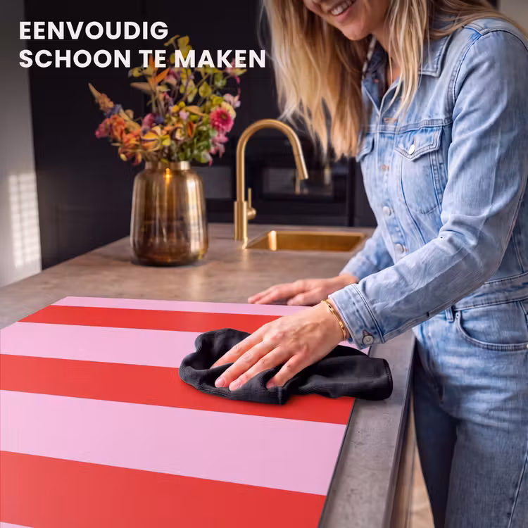 Inductie beschermer - Strepen - Klassiek - Roze — 6