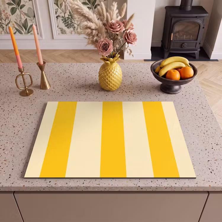 Inductie beschermer - Strepen - Klassiek - Geel — 2