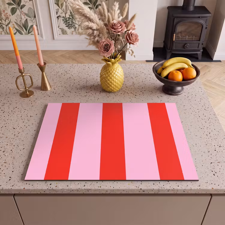 Inductie beschermer - Strepen - Klassiek - Roze — 2