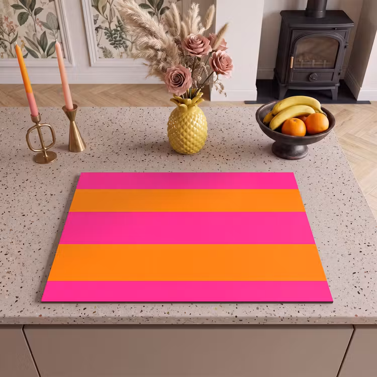 Inductie beschermer - Strepen - Horizontaal - Roze — 2