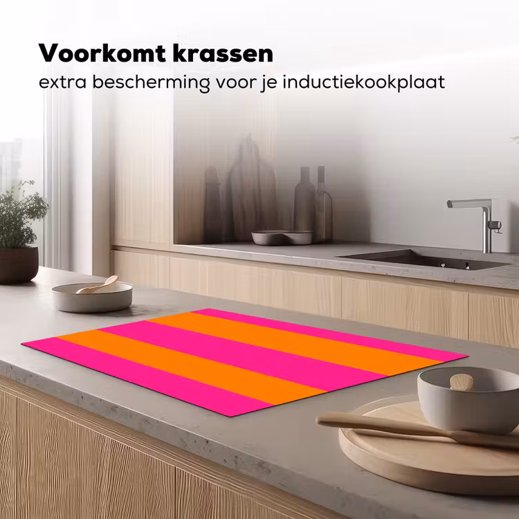 Inductie beschermer - Strepen - Horizontaal - Roze — 3