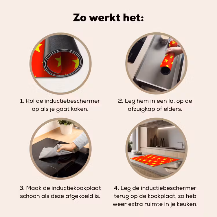 Inductie beschermer - Ster - Patroon - Geel — 7