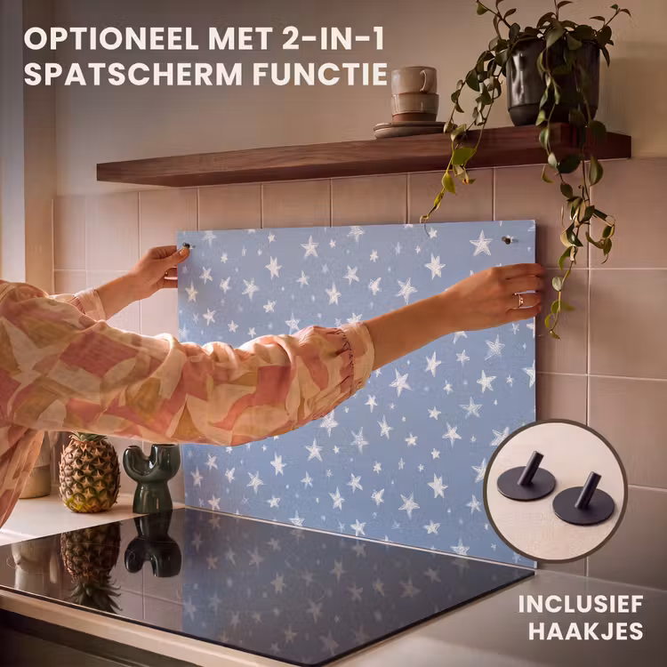 Inductie beschermer - Sterretjes - Patroon - Blauw — 10