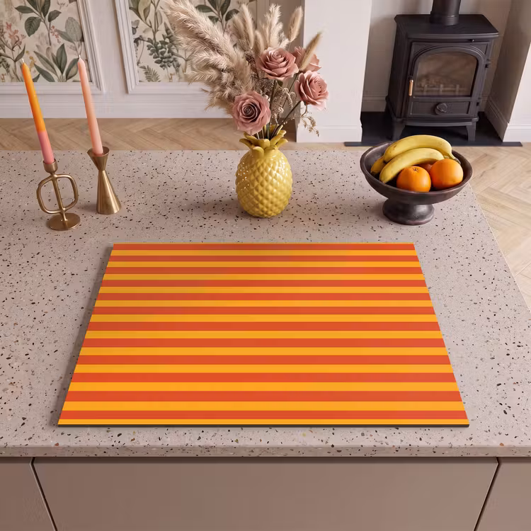 Inductie beschermer - Strepen - Patroon - Oranje — 2