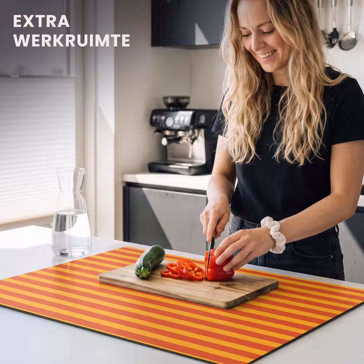 Inductie beschermer - Strepen - Patroon - Oranje — 4