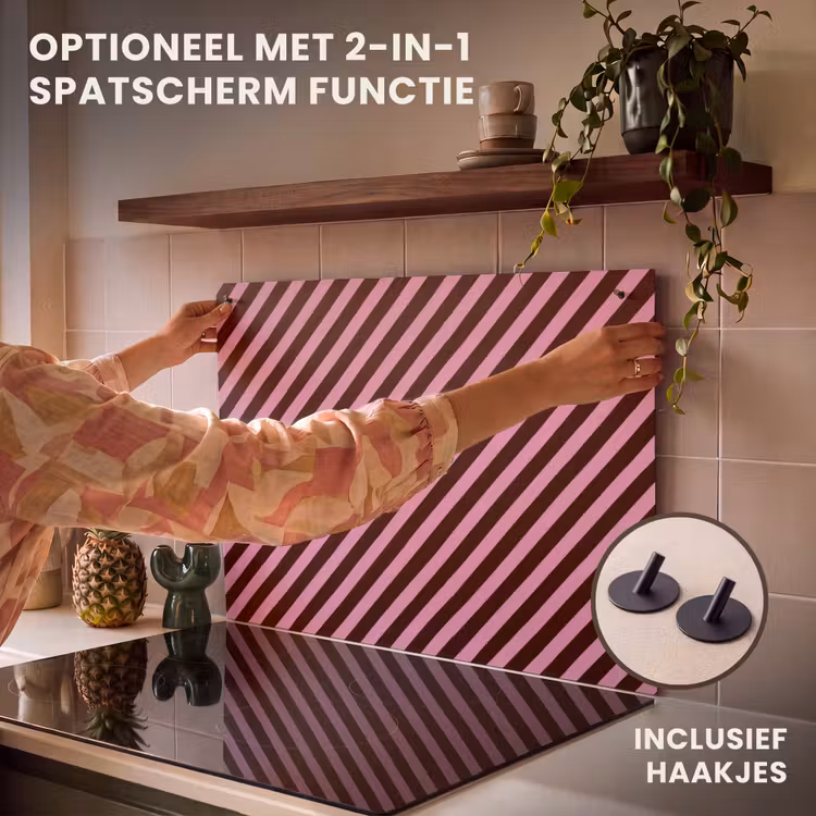 Inductie beschermer - Strepen - Roze - Bruin — 10