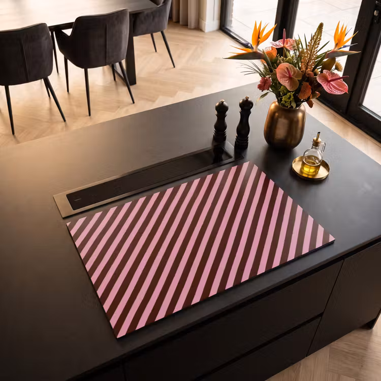 Inductie beschermer - Strepen - Roze - Bruin — 5
