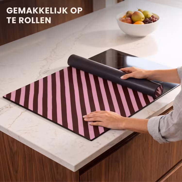 Inductie beschermer - Strepen - Roze - Bruin — 7