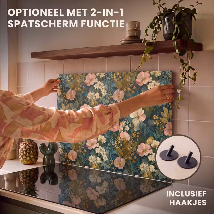 Inductie beschermer - Wilde bloemen - Botanisch - Patroon - Roze - Romantisch — 10