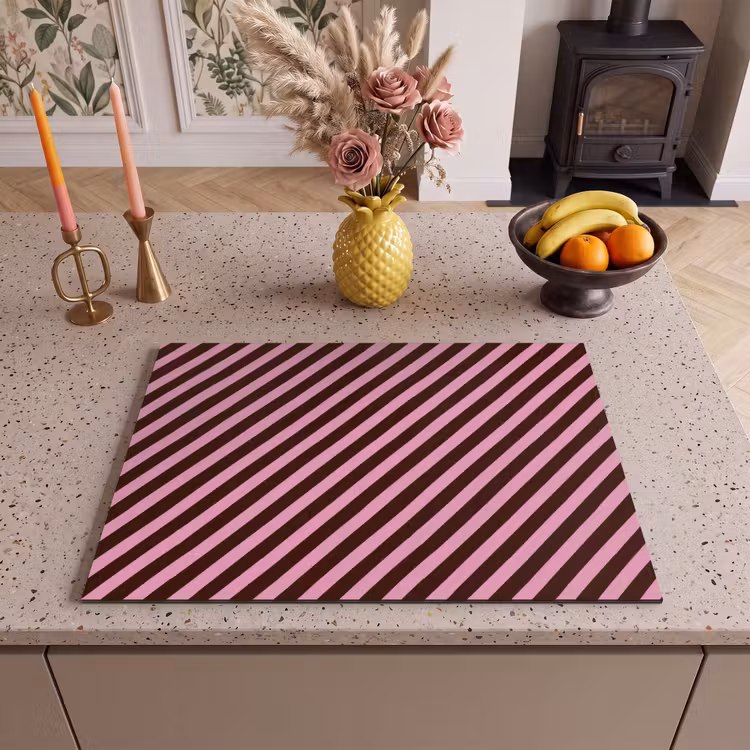 Inductie beschermer - Strepen - Roze - Bruin — 2