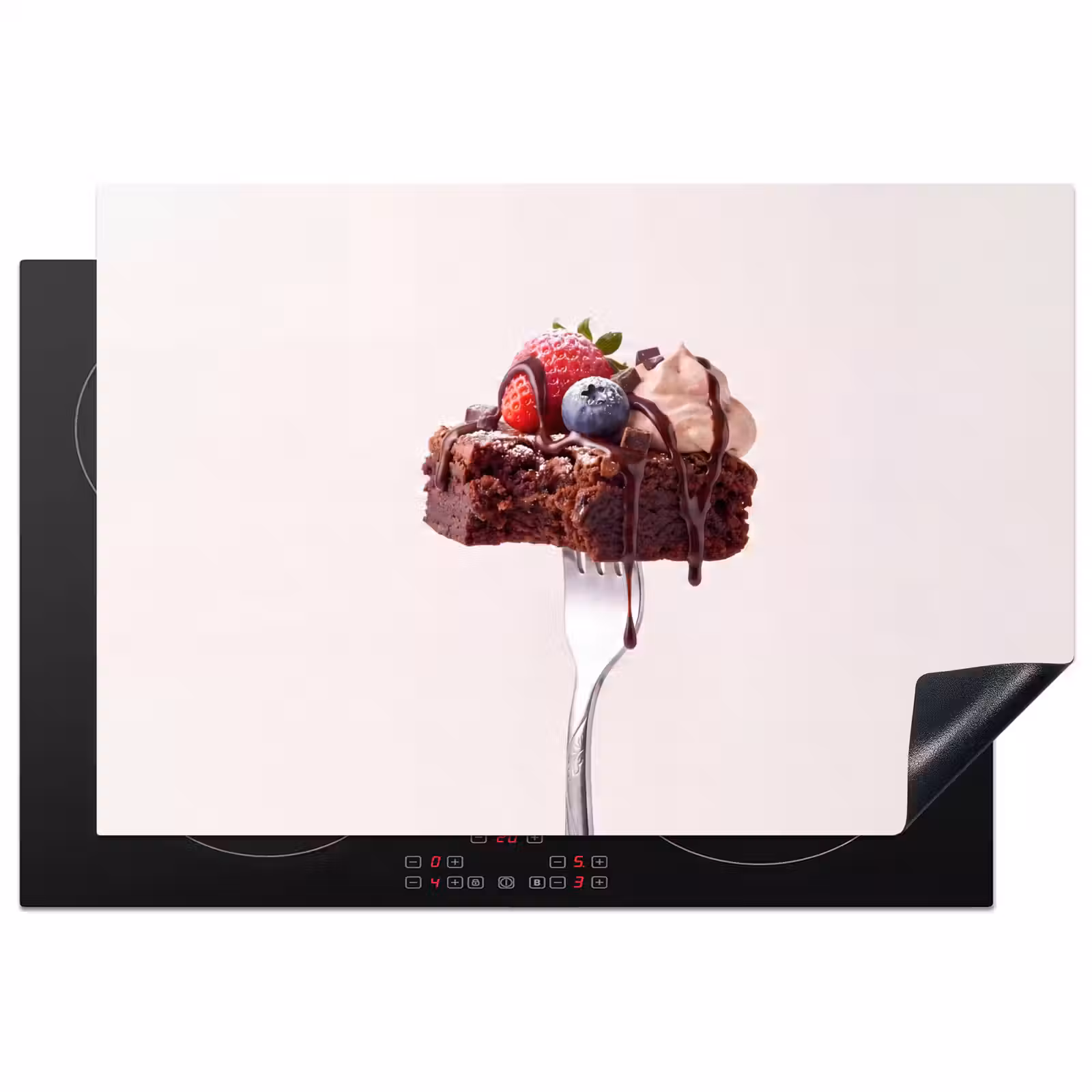 Inductie beschermer - Vork - brownie - aardbei — 1