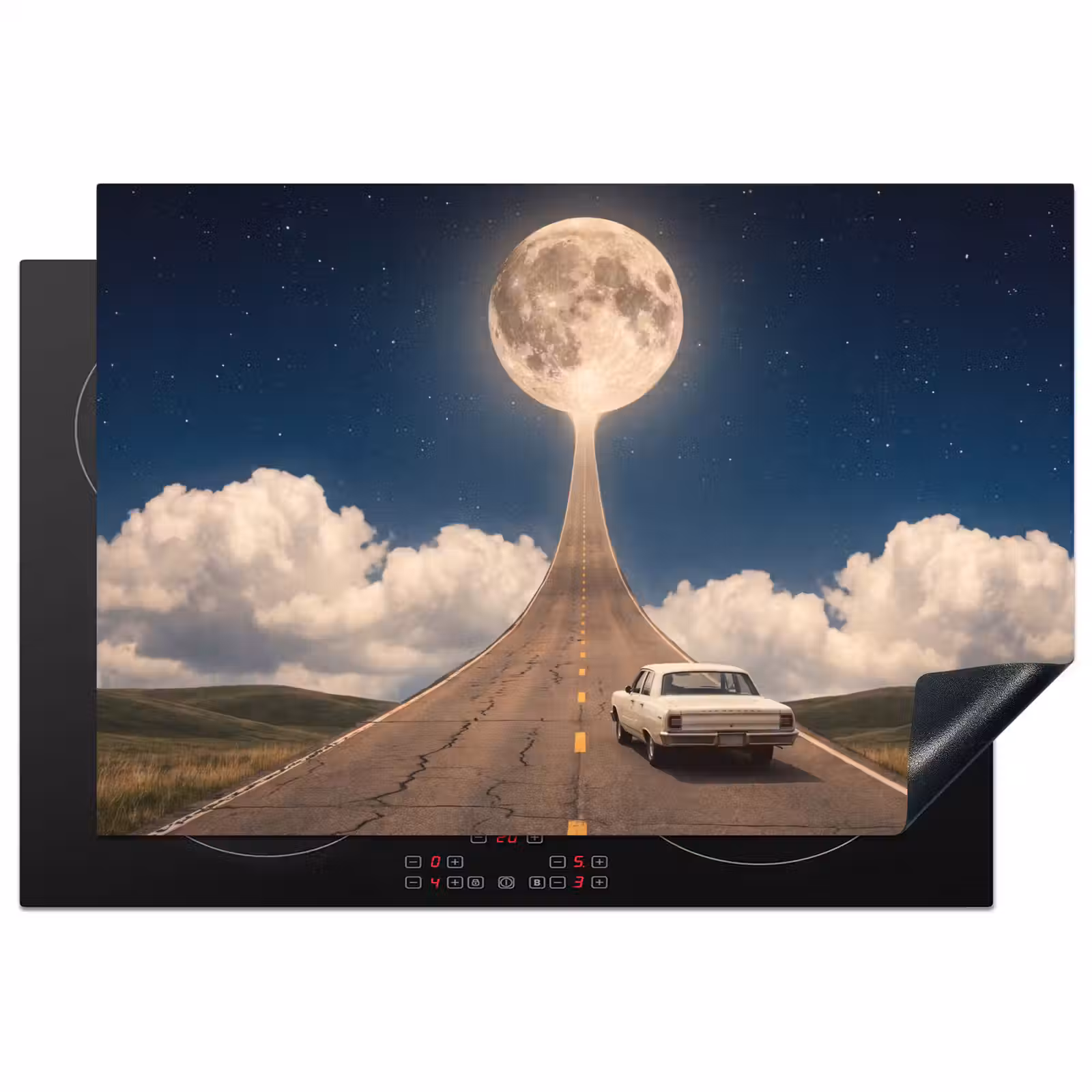 Inductie beschermer - Weg - Maan - Nacht — 1