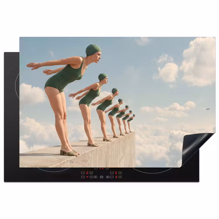 Inductie beschermer - Vrouwen - Duikhouding - Wolken — 1