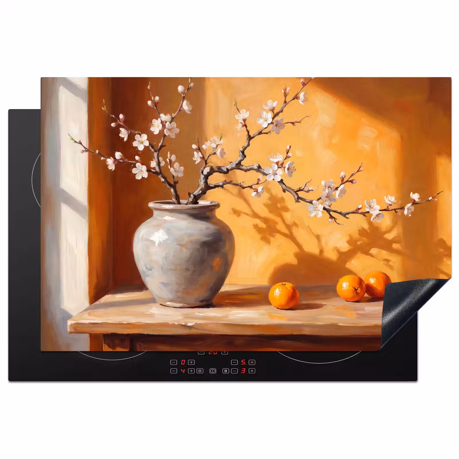 Inductie beschermer - Witte bloemen - Stilleven — 1