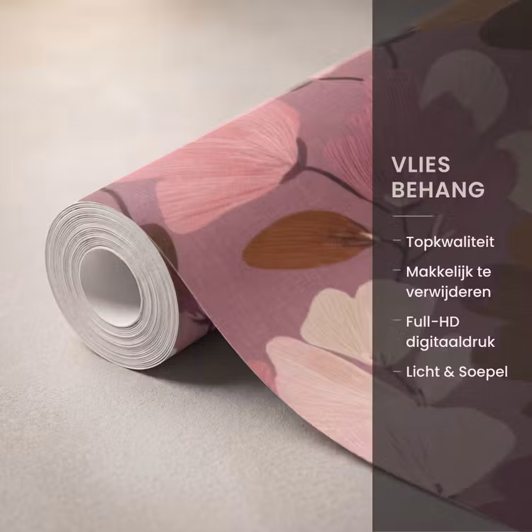 Behang - Bloem - Patroon - Roze β 3