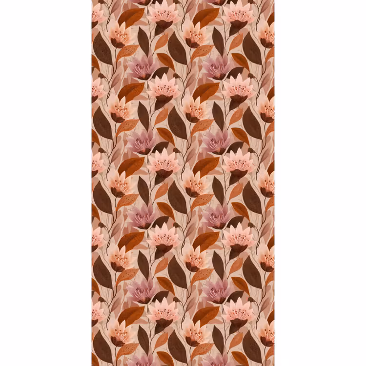 Behang - Bloemen - Bladeren - Bruin — 2