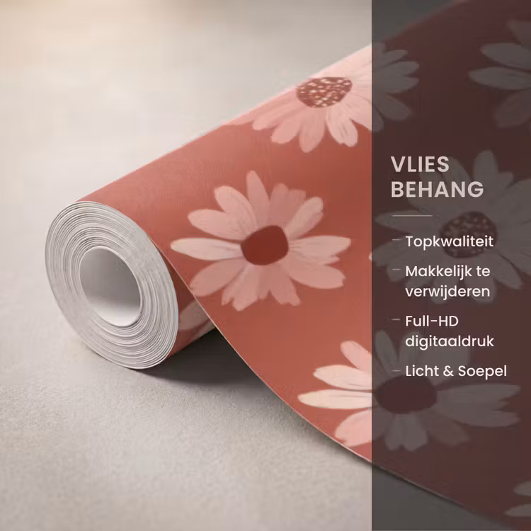 Behang - Madelief - Retro - Terracotta β 3