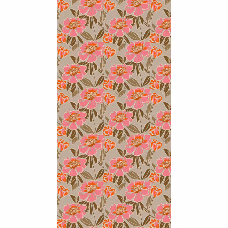Behang - Pioenrozen - Patroon - Roze — 2