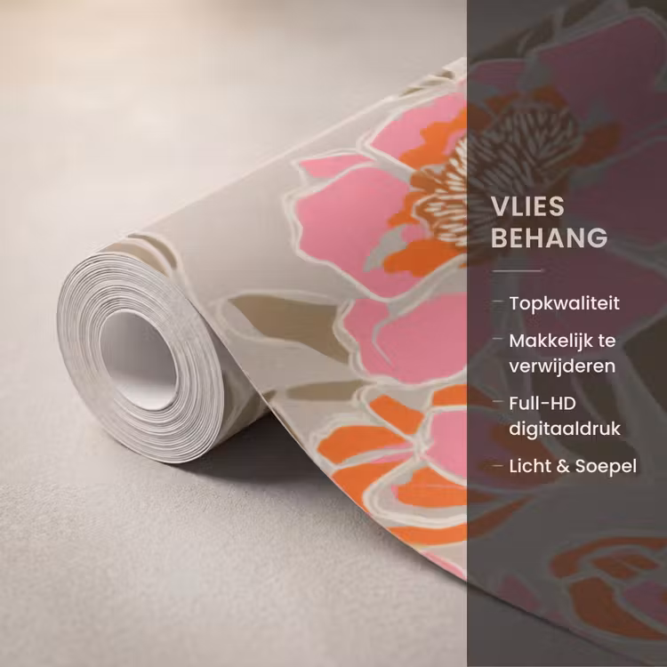 Behang - Pioenrozen - Patroon - Roze — 3